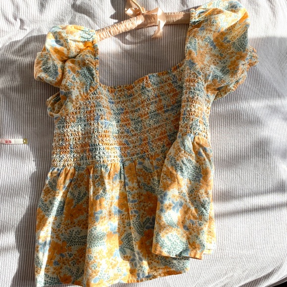 AE Square Neck Smocked Babydoll Blouse - Picture 15 of 15